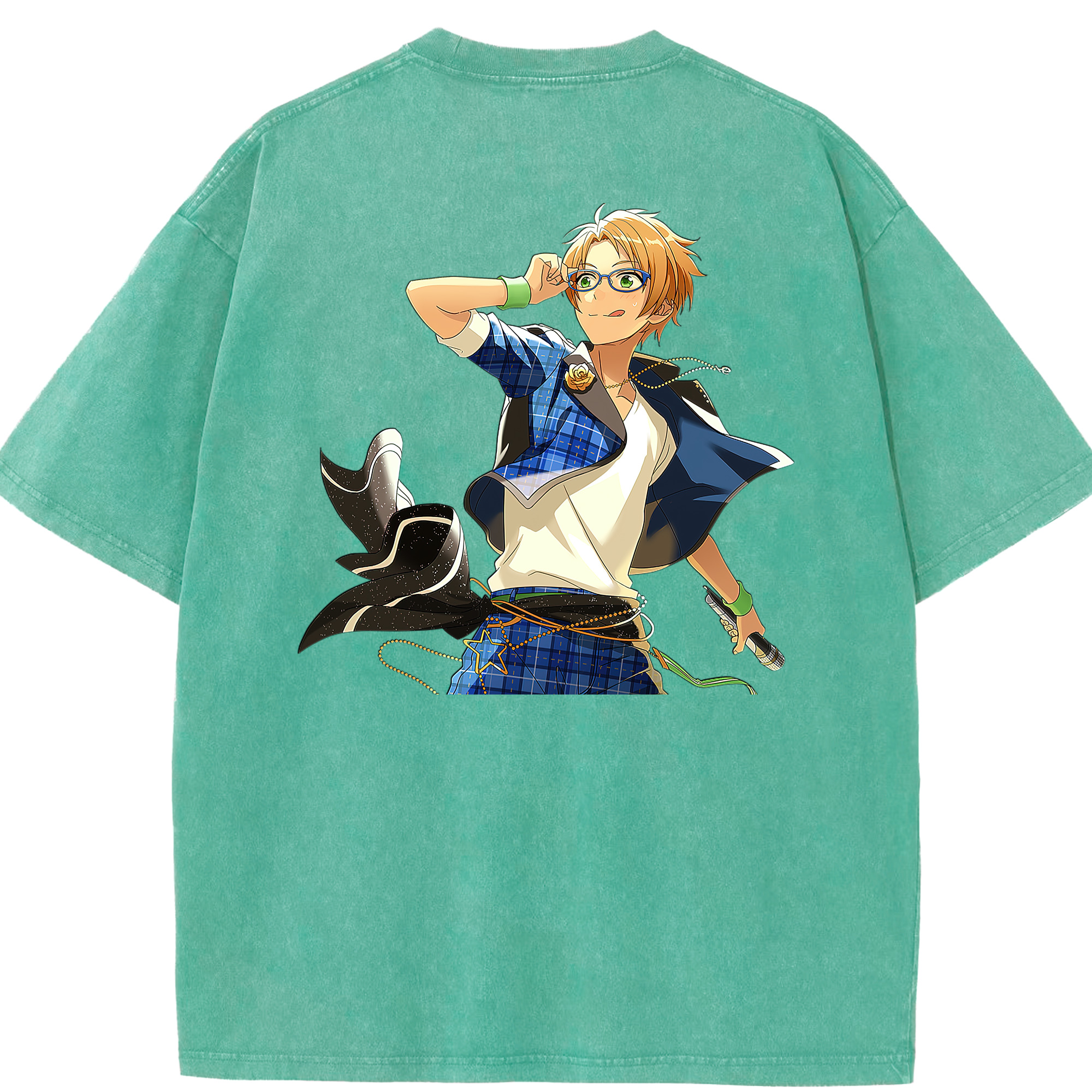 （画像用） あんさんぶるスターズ! Ensemble Stars 綿100% ヴィンテージ風 半袖Tシャツ（背面プリント）
